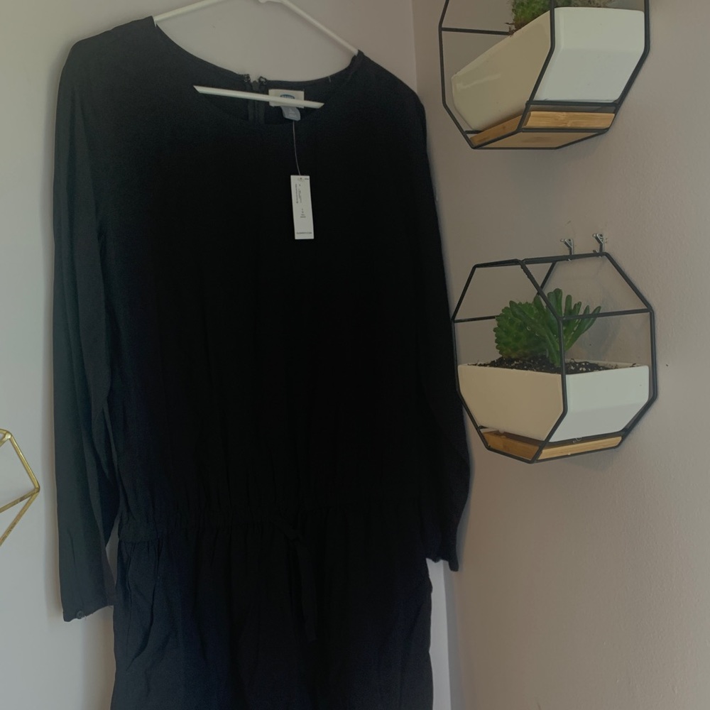 Black Long-Sleeve Romper